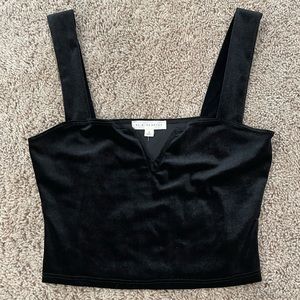 L.A. Hearts Black Velvet Crop Top